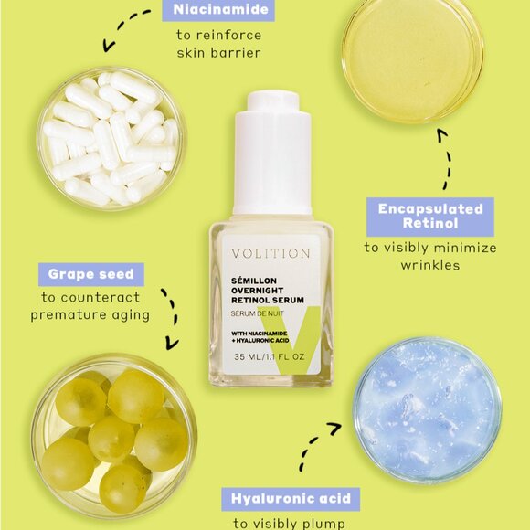 Volition Beauty | NEW Sémillon Overnight Retinol Serum w/ Niacinamide + HA, 35ml - Picture 3 of 7